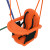 Outsunny Two-In-One Toddler Garden Swing, with Comfortable Seat, Safety Belt - Orange and Blue toddler seat