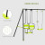 Outsunny Metal Garden Swing Set with Double Swings, Glider, Swing Seats - Green
information sheet 3