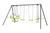 Outsunny Metal Garden Swing Set with Double Swings, Glider, Swing Seats - Green