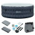 Outsunny Round Hot Tub Inflatable Spa Outdoor Bubble Spa Pool with Pump, Cover, Filter Cartridges, 4 Person, Dark Blue package contents