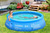 Outsunny 274cm x 76cm Inflatable Swimming Pool Family-Sized Blow Up Pool Round Paddling Pool with Hand Pump for Adults, Outdoor, Garden and Backyard, Blue