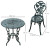 Outsunny Cast Aluminium Outdoor Patio Garden Bistro Elegant Design Table Chair Set - Green (3-Piece) dimensions