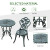 Outsunny Cast Aluminium Outdoor Patio Garden Bistro Elegant Design Table Chair Set - Green (3-Piece) information sheet 3
