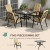 Outsunny 5 Pieces Outdoor Square Garden Dining Set w/ Tempered Glass Dining Table 4 Cushioned Armchairs, Umbrella Hole, Beige information sheet 1