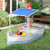 Outsunny Wooden Kids Sandpit, Children Sandbox w/ UV Protection Canopy, for Ages 3-8 Years - Blue lifestyle