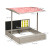 Outsunny Kids Wooden Sandpit, sandbox with canopy & Seats, for Gardens - Grey dimensions