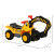 HOMCOM Kids Ride On Excavator Digger w/ Storage Basketball Net Steering NO POWER Wheel Vehicle Truck Toy dimensions