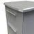 Knightsbridge 3 Drawer Bedside Unit - Grey Gloss/Grey Close Up View