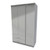 Knightsbridge 3 Door, 2 Drawer Wardrobe - Grey Gloss/Grey Front Angled View