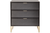 Diego 3 Drawer Chest - Black Front View