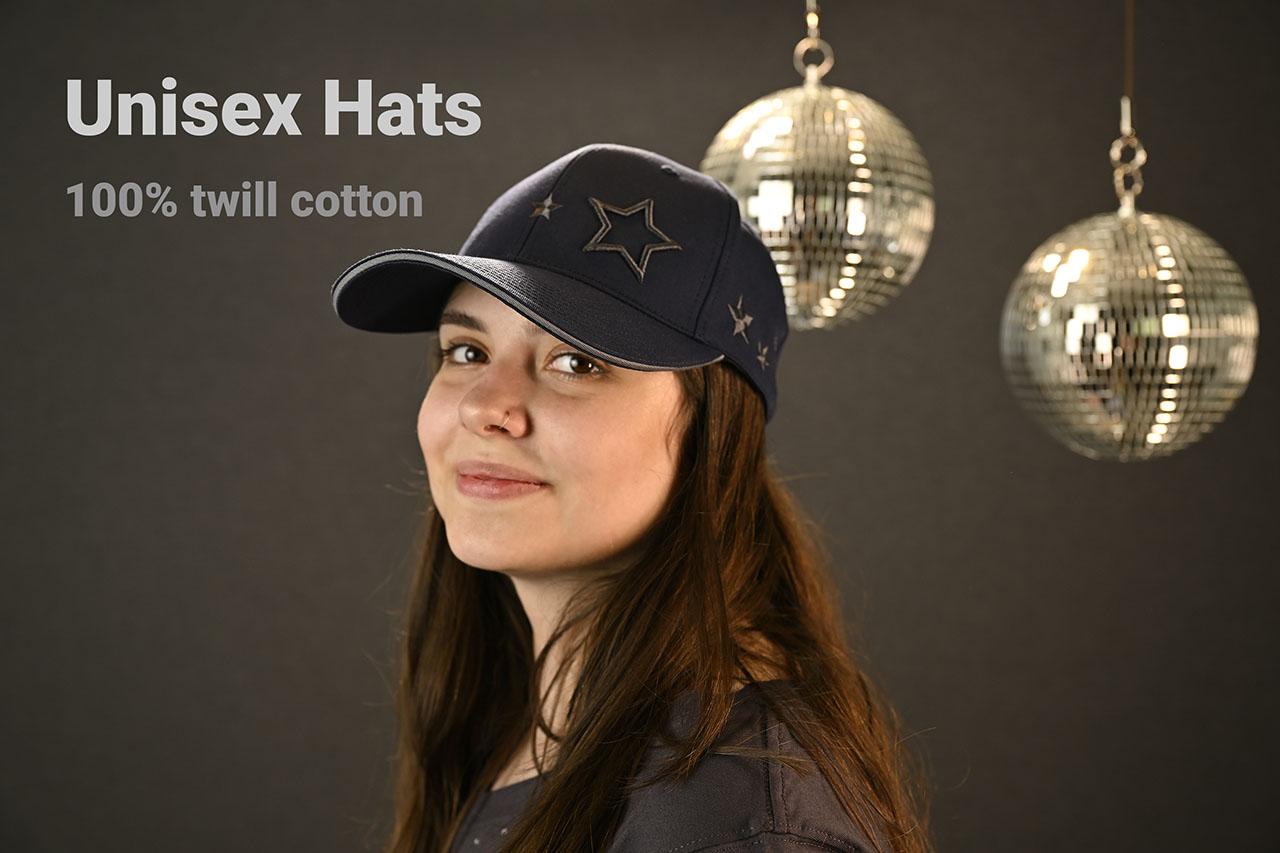 Lightweight cotton twill unisex baseball caps. Comes in black and navy colors. Adjustable strap and sandwich bill.