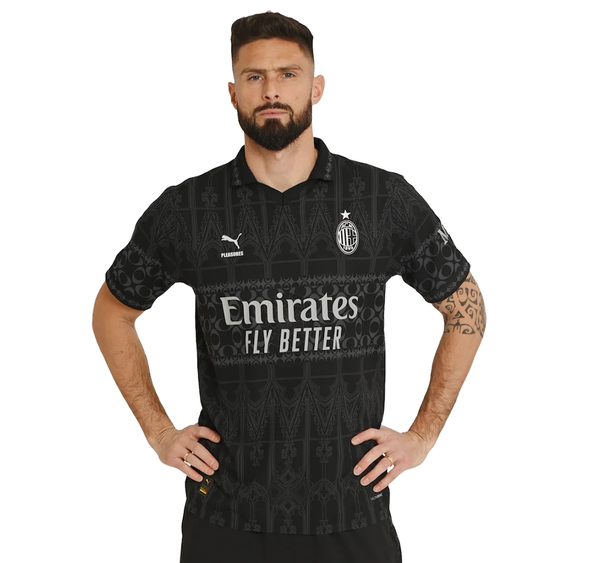 AC Milan X Pleasures 23/24 Authentic Men's Dark Shirt