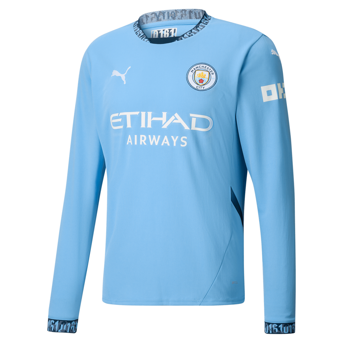 HAALAND #9 Manchester City 24/25 Men's Home Long Sleeve Shirt - PL Font