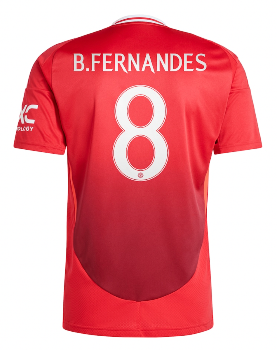 B.FERNANDES #8 Manchester United 24/25 Stadium Men's Home Shirt - Man United Font