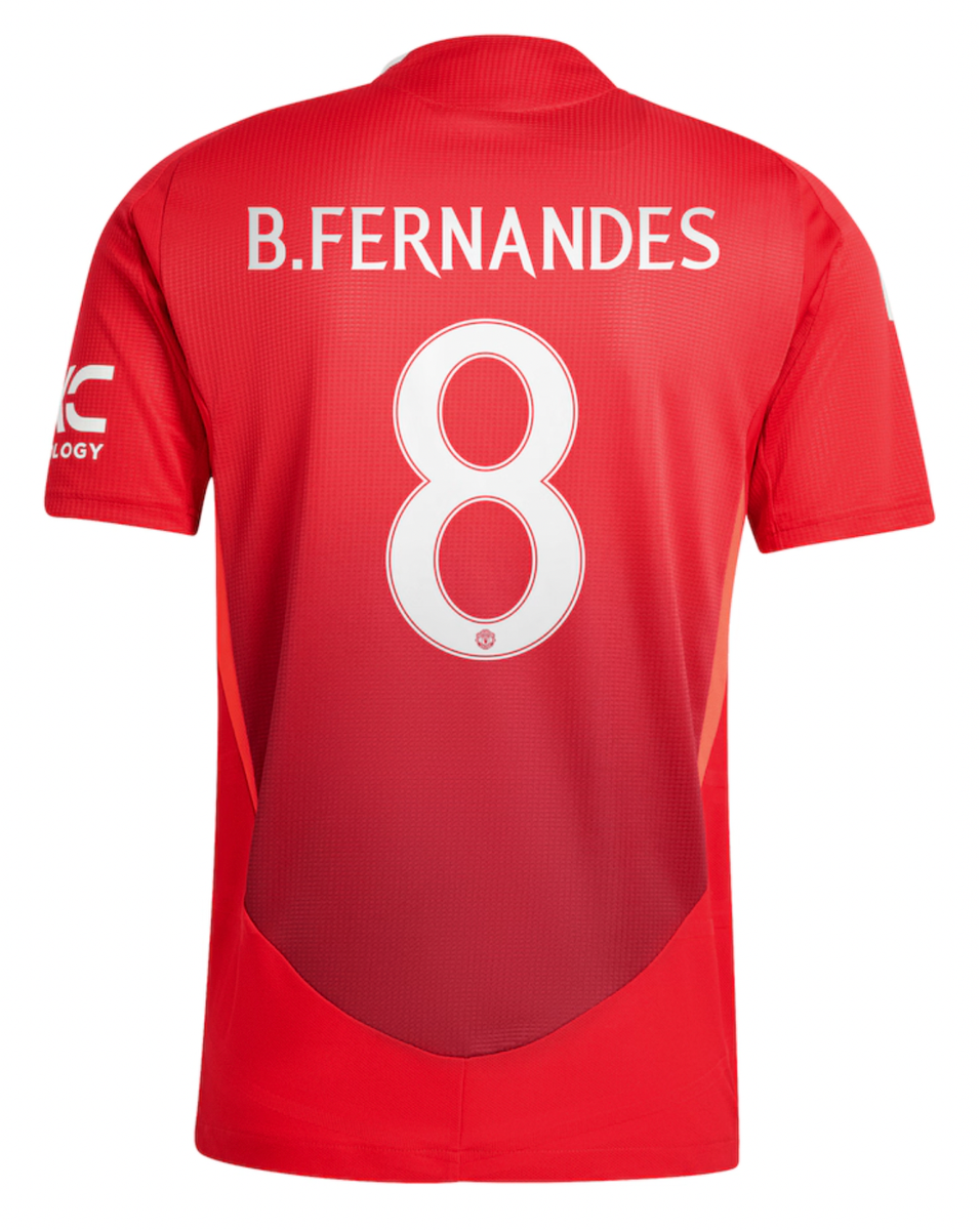 B.FERNANDES #8 Manchester United 24/25 Authentic Men's Home Shirt - Man United Font
