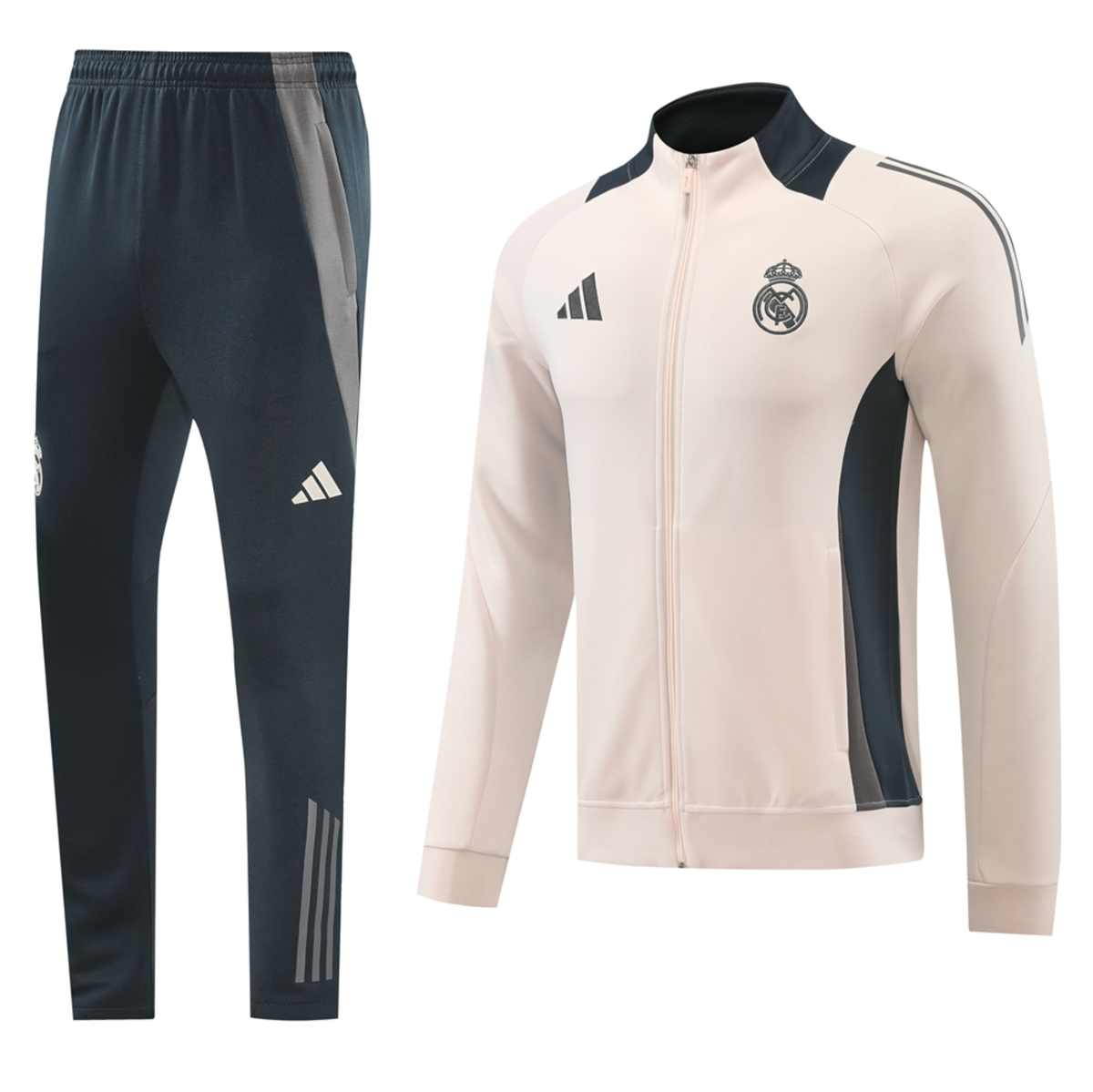 Real Madrid 24/25 Men's Beige Long Zip Jacket