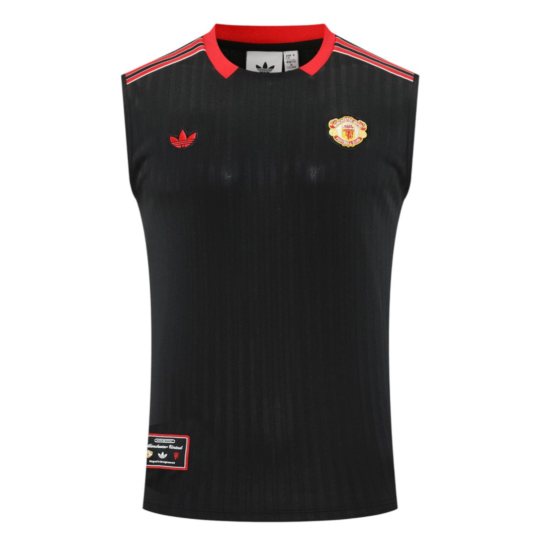Manchester United 25/26 Men's Black-Red Terrace Icon Tank Top