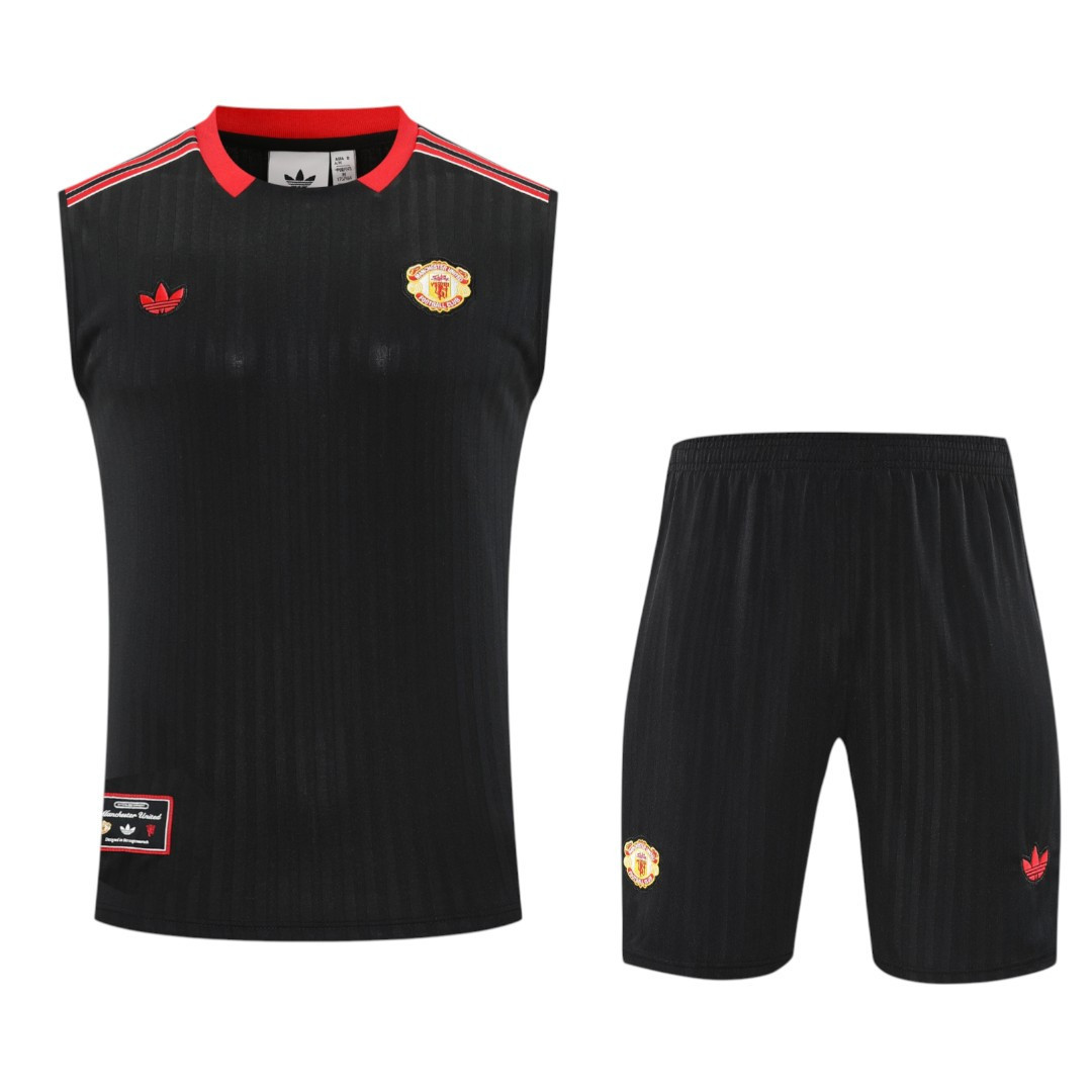 Manchester United 25/26 Men's Black-Red Terrace Icon Tank Top