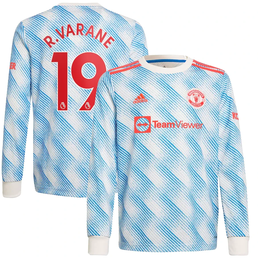 R.VARANE #19 Men's 21/22 Long Sleeve Stadium Manchester United Away Shirt