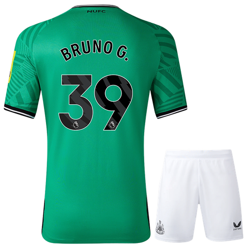 BRUNO G. #39 Newcastle United 23/24 Kid's Away Shirt and Shorts - PL Font