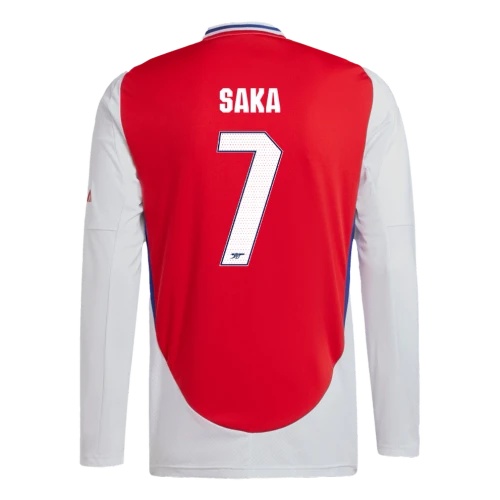SAKA #7 Arsenal 24/25 Men's Home Long Sleeve Shirt - Arsenal Font