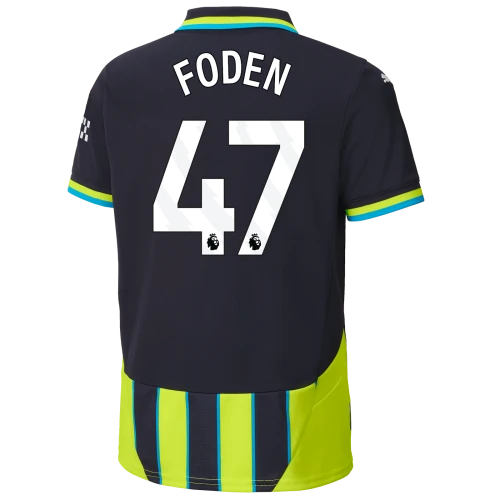 FODEN #47 Manchester City 24/25 Kid's Away Shirt and Shorts - PL Font