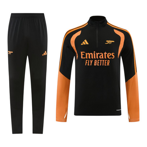 Arsenal 26/27 Men's Black-Orange Short Zip Tracksuit