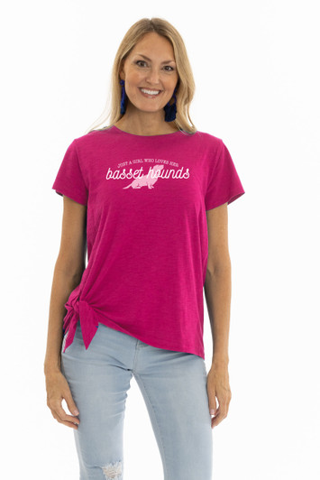 Side Knot Tee-Shirt basset hound