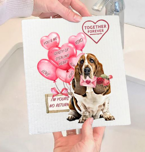 basset hound swedish dish cloth