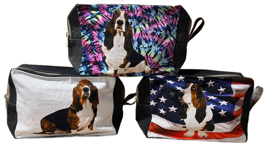basset hound make up bag