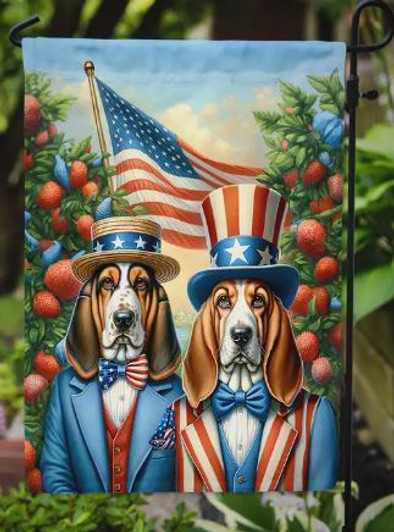 all american basset hound flag