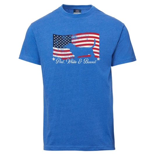 red white blue basset hound T-Shirt