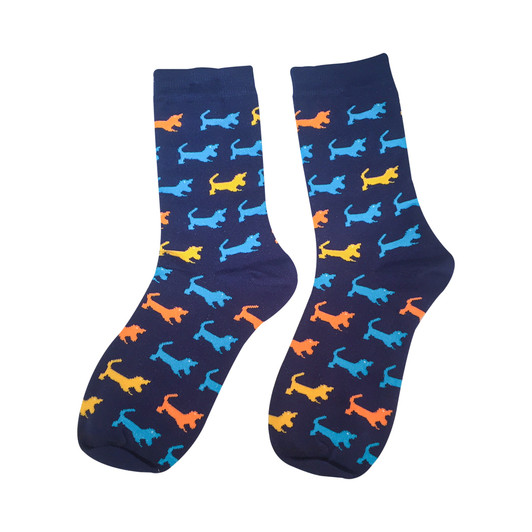 navy basset hound socks