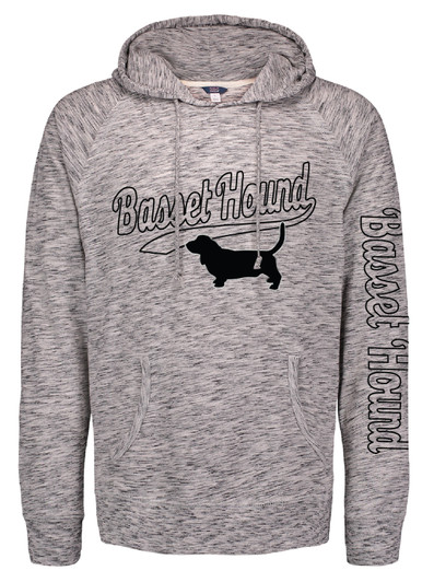 flocked basset hooded t-shirt