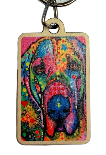 dean russo basset hound key chain