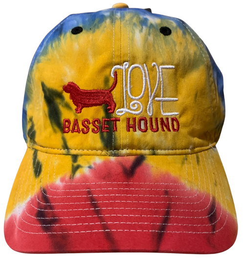 Tie dye cap basset hound Tie dye cap basset hound
