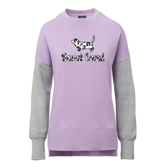 basset hound purple leopard sweatshirt