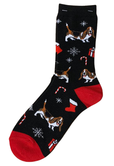 candy cane basset socks