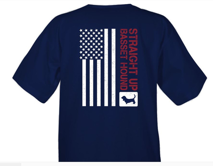 Straight Up Basset Hound Flag T-Shirt