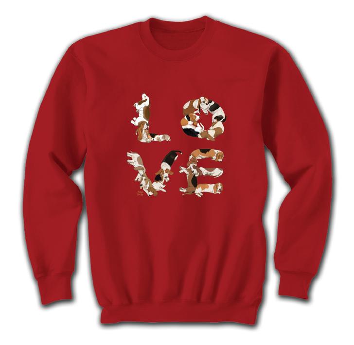 basset hound love sweatshirt