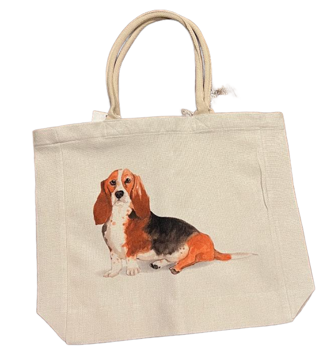 Basset Hound Padded Handle Tote