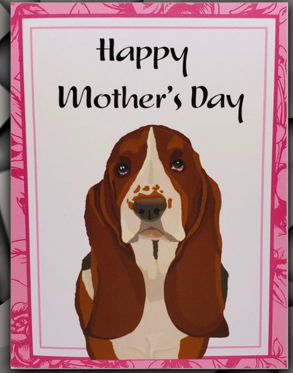 Mother's day basset hound card