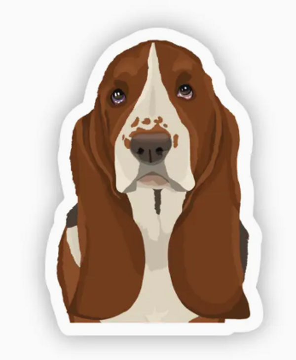 basset hound vinyl sticker