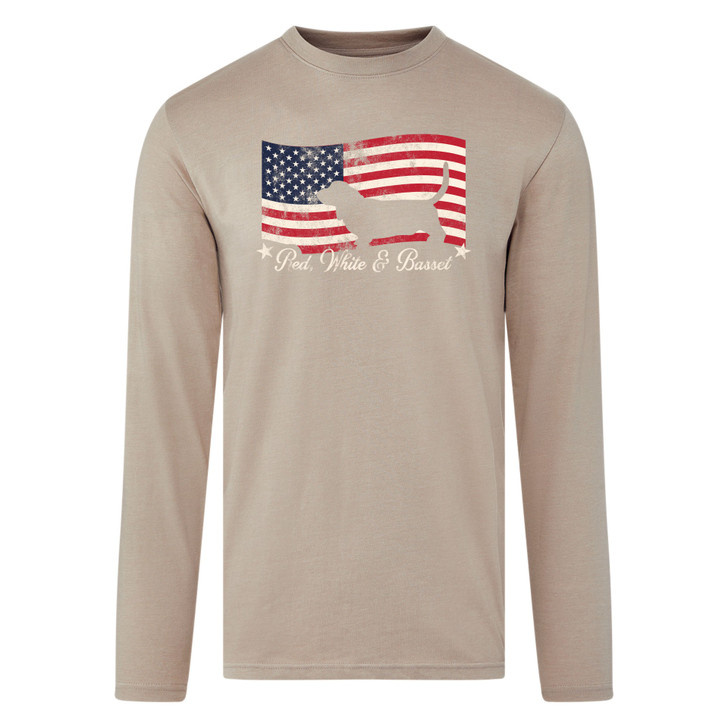 Red, White & Basset  Long Sleeve T-Shirt