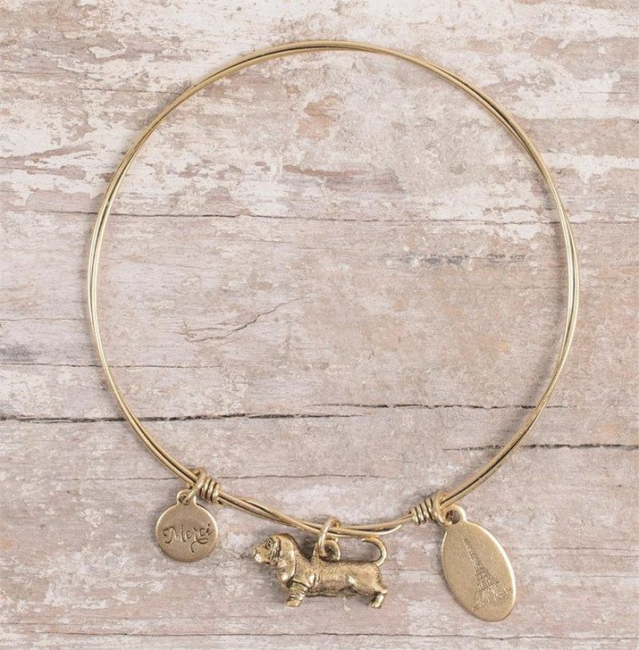 Dangle Basset Bangle Bracelet