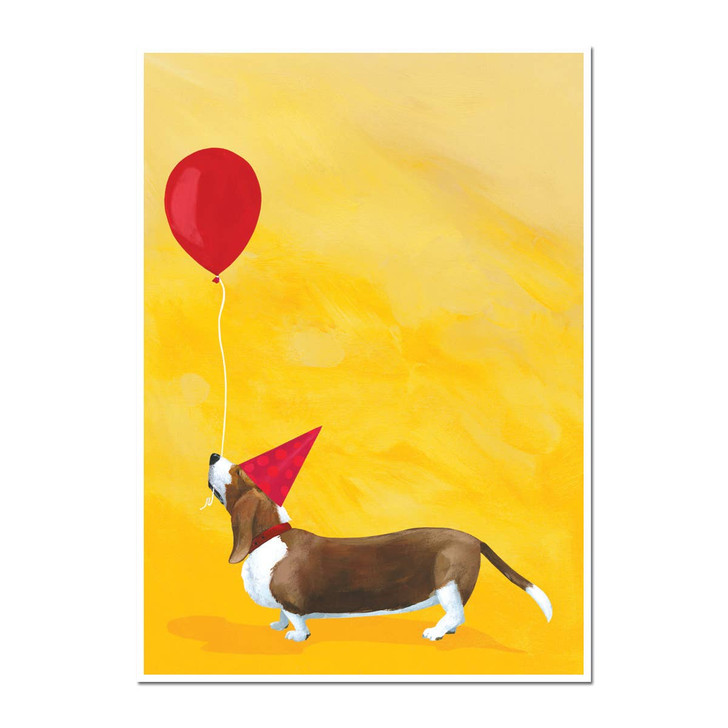 basset balloon birthday card