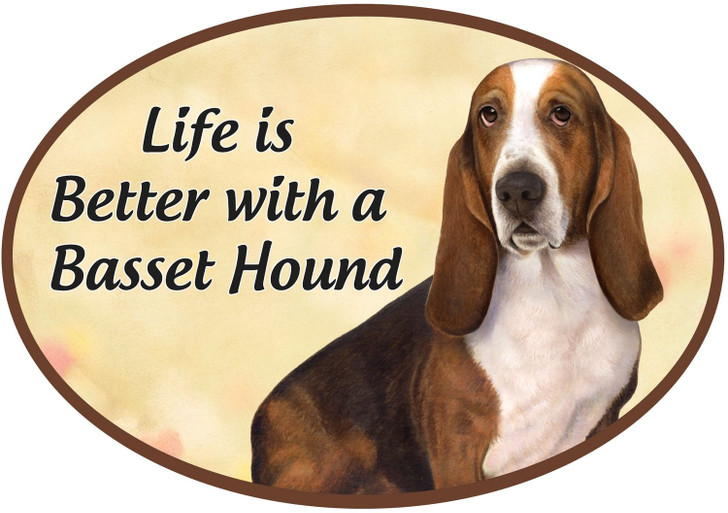 Life is Better Oval Magnet Basset Hound