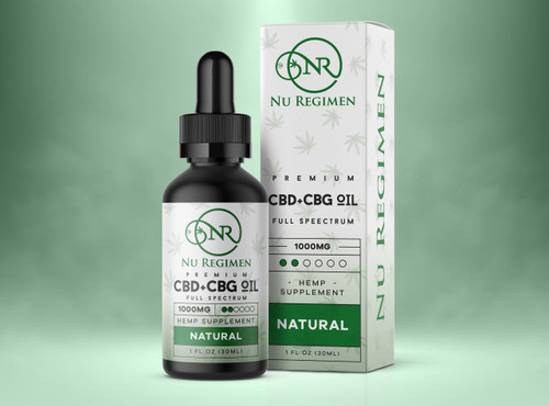 Our Full Spectrum CBD/CBG Tincture contains all the natural ingredients of hemp plants without having anything removed. It’s essential oils, organic terpenes, fatty acids, and flavonoids are going to hit you with the best entourage effect. With Full Spectrum CBD/CBG Tincture, inflammatory pain and nausea will be things of the past.
Nu Regimen