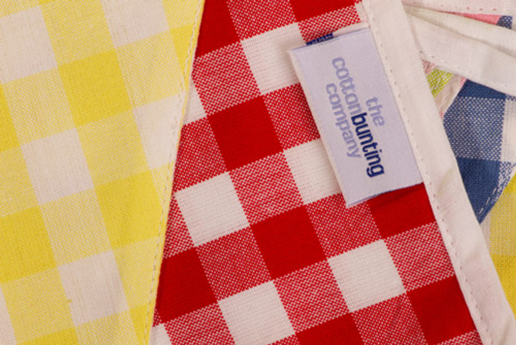 Large Gingham Check Bunting Close Up