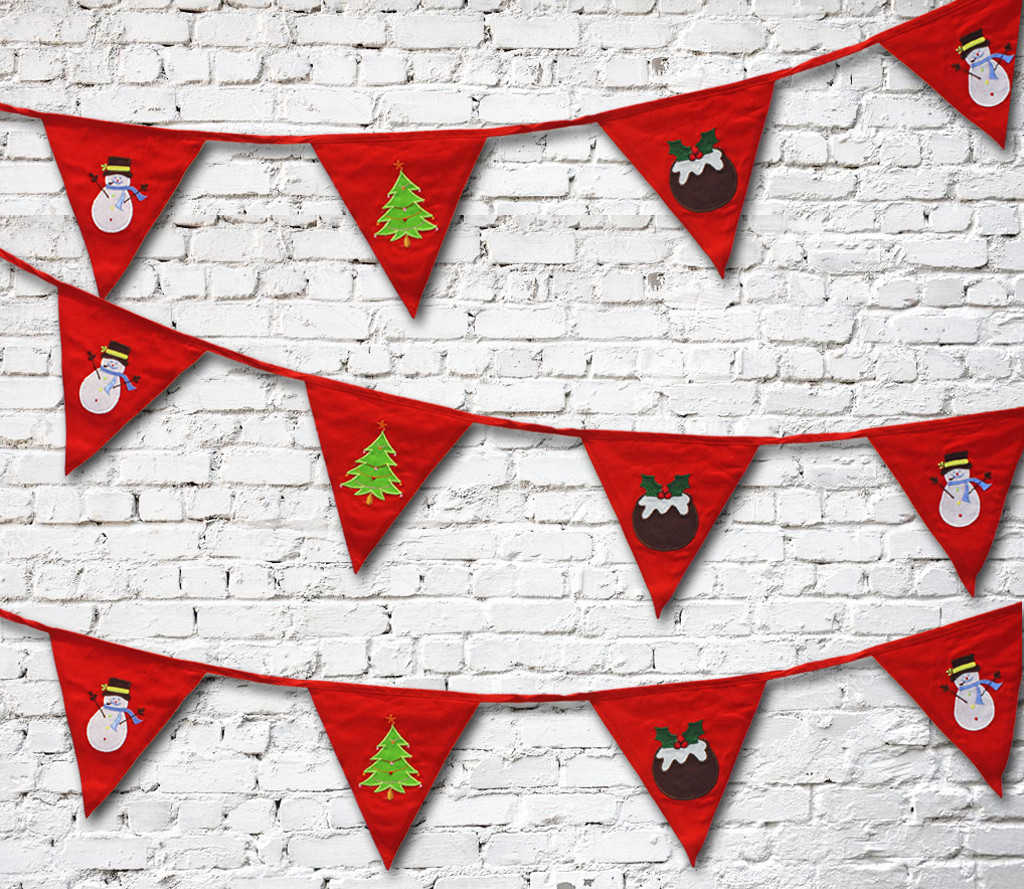 Red Christmas Bunting